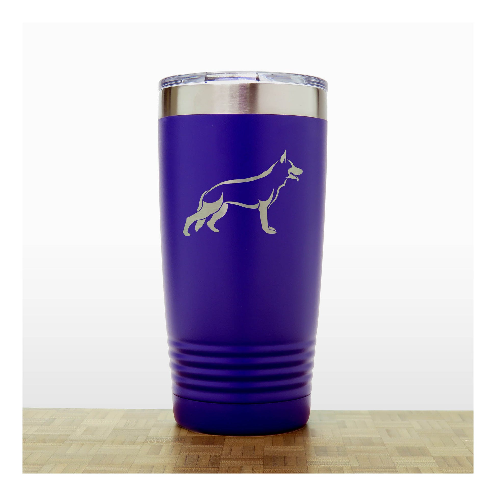 Purple - German Shepherd 20 oz Insulated Tumbler - Copyright Hues in Glass