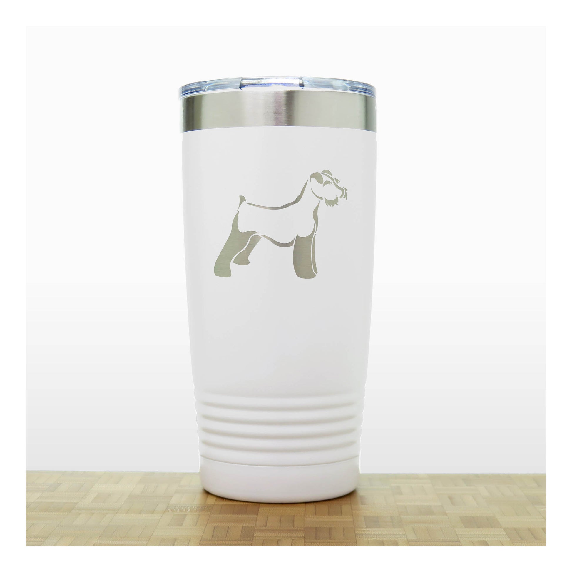 White- Schnauzer 20 oz Insulated Tumbler - Copyright Hues in Glass