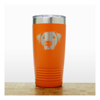 Orange - Pitbull Face 20 oz Insulated Tumbler - Copyright Hues in Glass