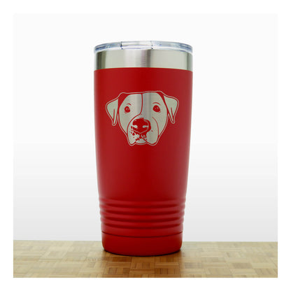 Red - Pitbull Face 20 oz Insulated Tumbler - Copyright Hues in Glass