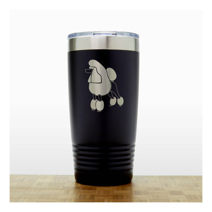 Black - Poodle 20 oz Insulated Tumbler - Copyright Hues in Glass