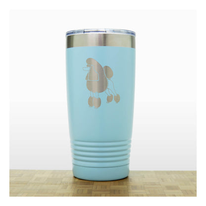 Teal - Poodle 20 oz Insulated Tumbler - Copyright Hues in Glass