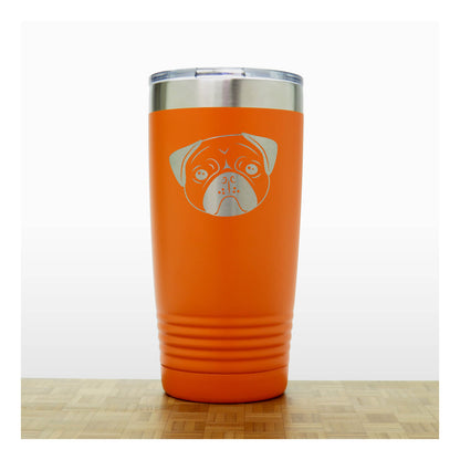 Orange - Pug Face 20 oz Insulated Tumbler - Copyright Hues in Glass