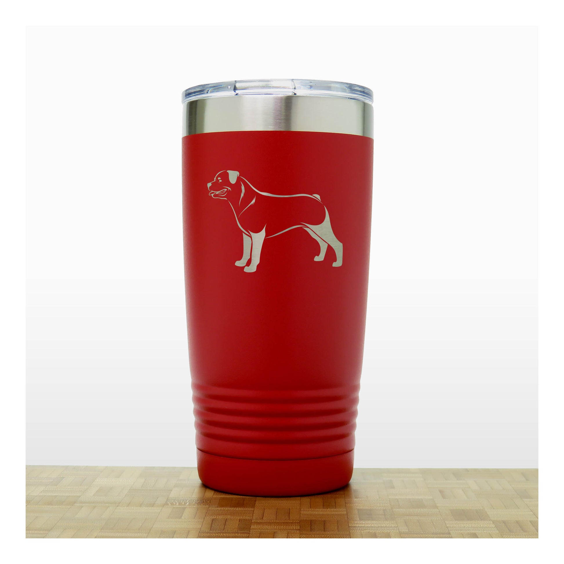 Red - Rottweiler 20 oz Insulated Tumbler - Copyright Hues in Glass