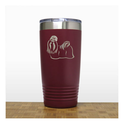 Maroon - Shih Tzu 20 oz Insulated Tumbler - Copyright Hues in Glass