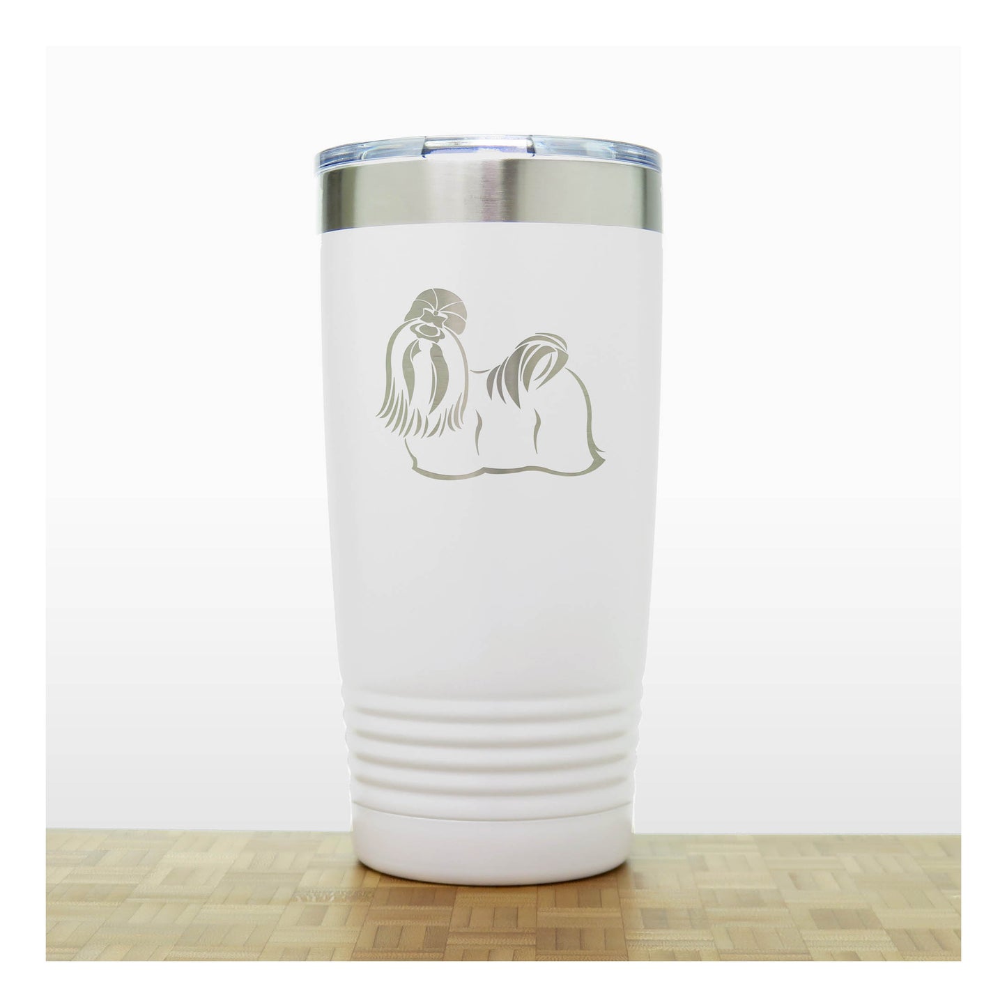 White - Shih Tzu 20 oz Insulated Tumbler - Copyright Hues in Glass