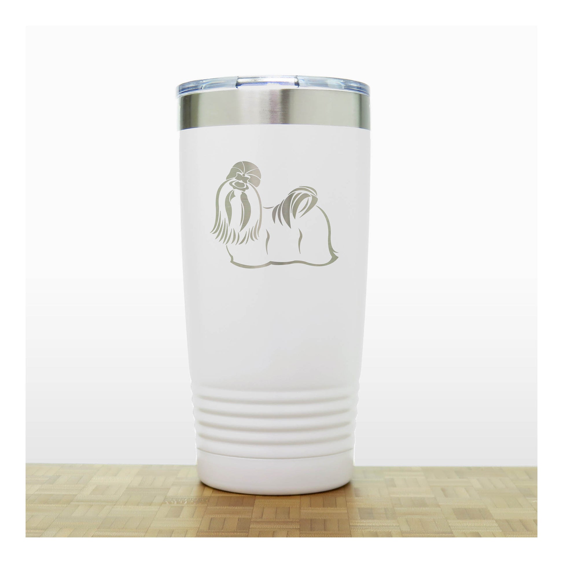 White - Shih Tzu 20 oz Insulated Tumbler - Copyright Hues in Glass