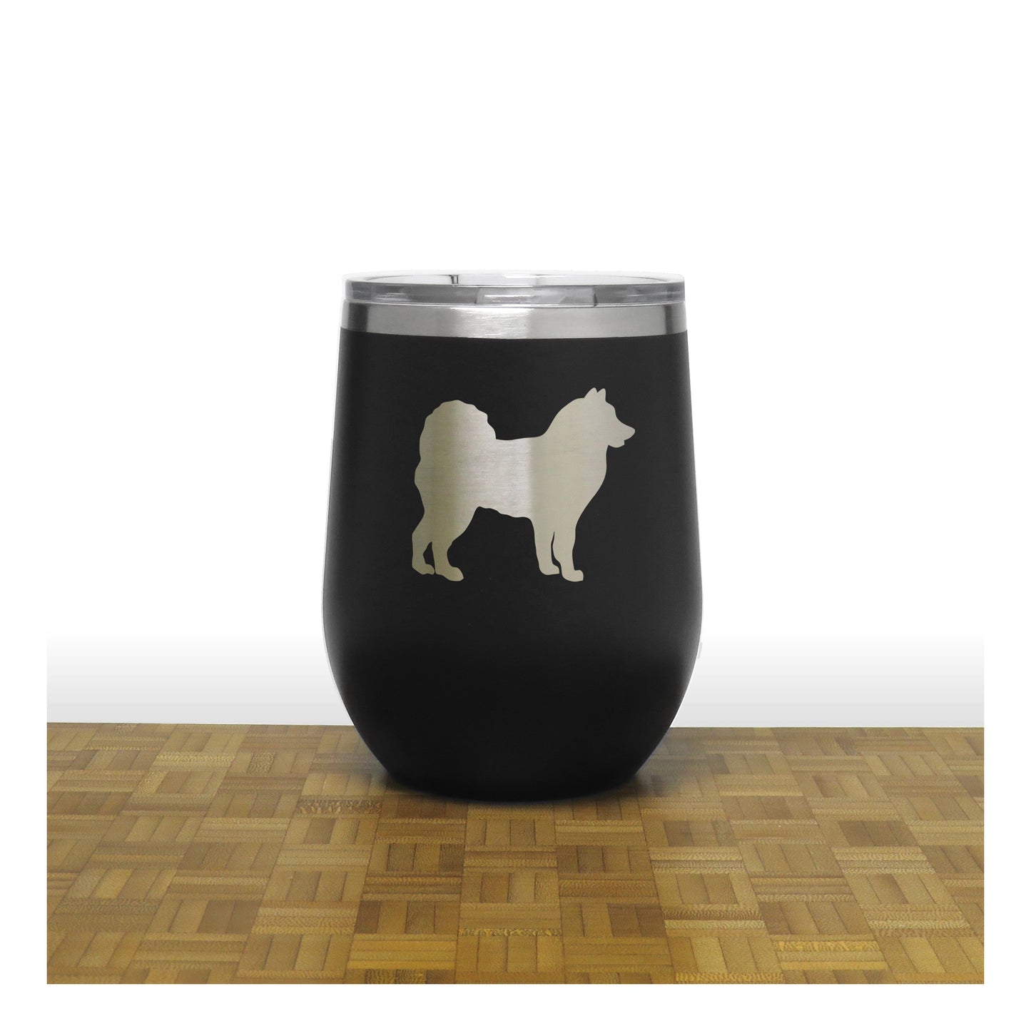 Black - Alaskan Eskimo PC 12oz STEMLESS WINE - Copyright Hues in Glass