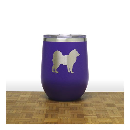 Purple - Alaskan Eskimo PC 12oz STEMLESS WINE - Copyright Hues in Glass