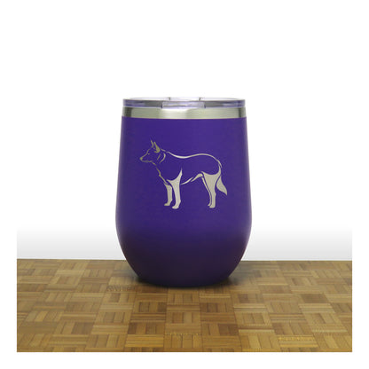 Purple - Blue Heeler PC 12oz STEMLESS WINE - Copyright Hues in Glass