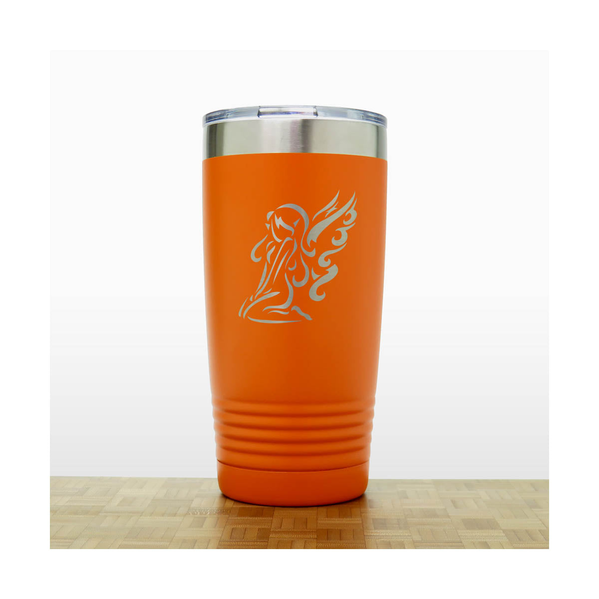 Orange - Fairy 20 oz Insulated Tumbler - Design 1 - Copyright Hues in Glass