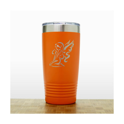 Orange - Fairy 20 oz Insulated Tumbler - Design 1 - Copyright Hues in Glass