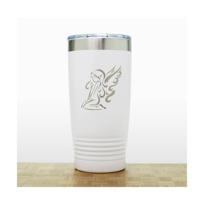 White - Fairy 20 oz Insulated Tumbler - Design 1 - Copyright Hues in Glass