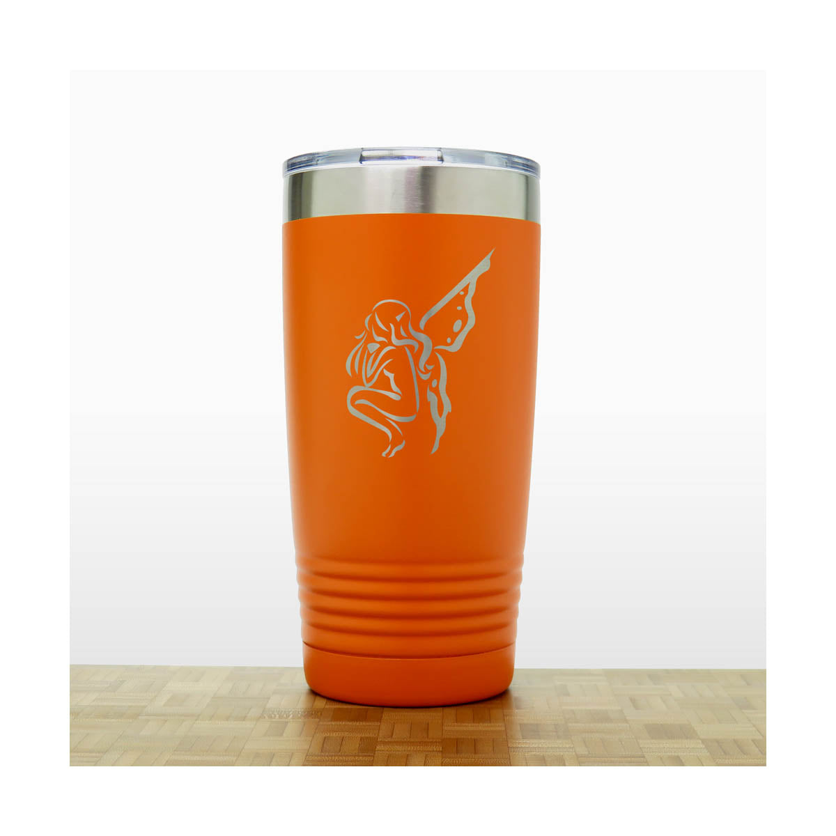 Orange - Fairy 20 oz Insulated Tumbler - Design 4 - Copyright Hues in Glass