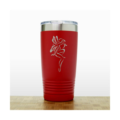 Red - Fairy 20 oz Insulated Tumbler - Design 5 - Copyright Hues in Glass