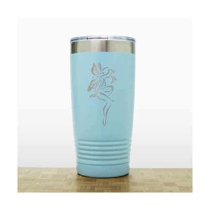 Teal - Fairy 20 oz Insulated Tumbler - Design 5 - Copyright Hues in Glass