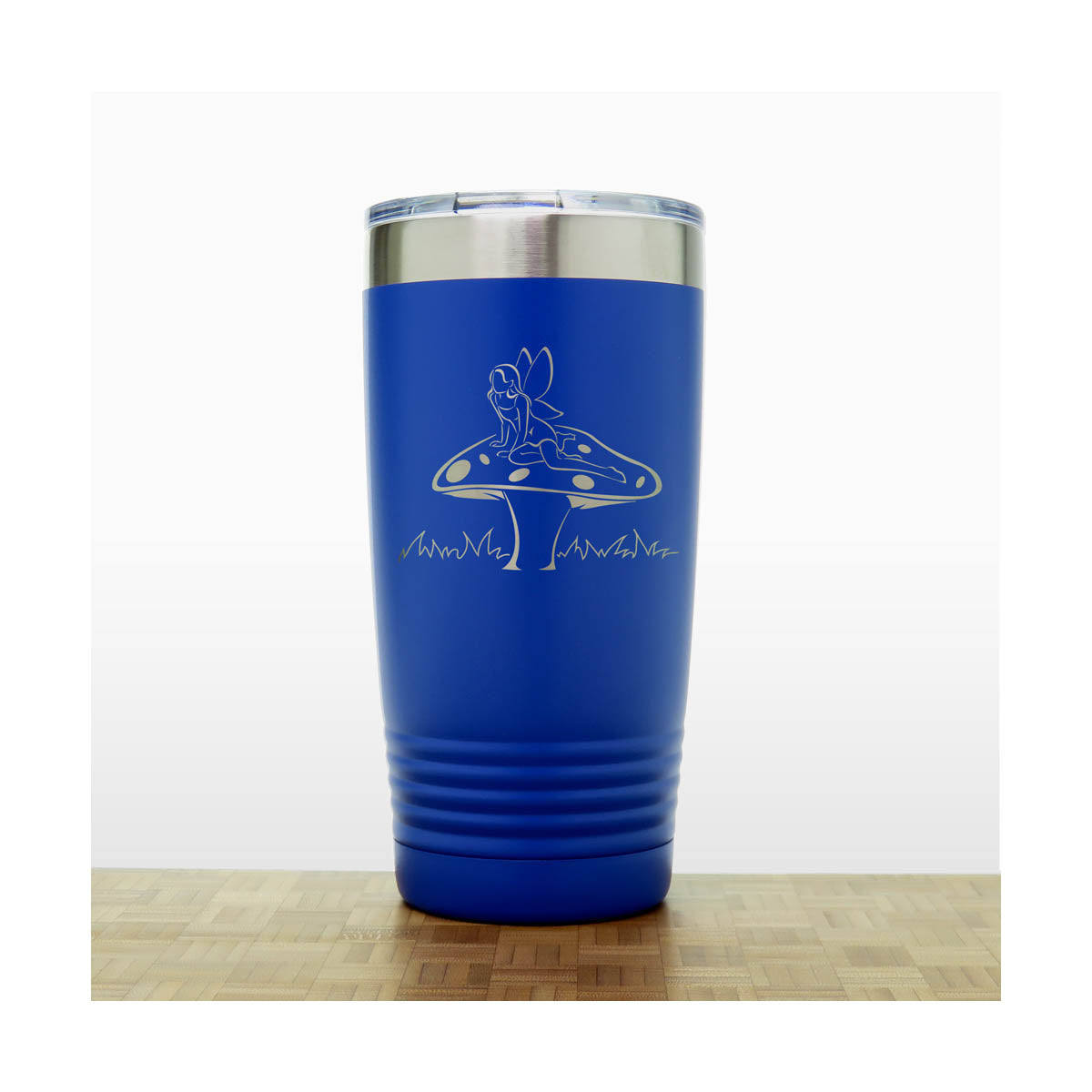 Blue - Fairy on a Toadstool 20 oz Insulated Tumbler - Copyright Hues in Glass