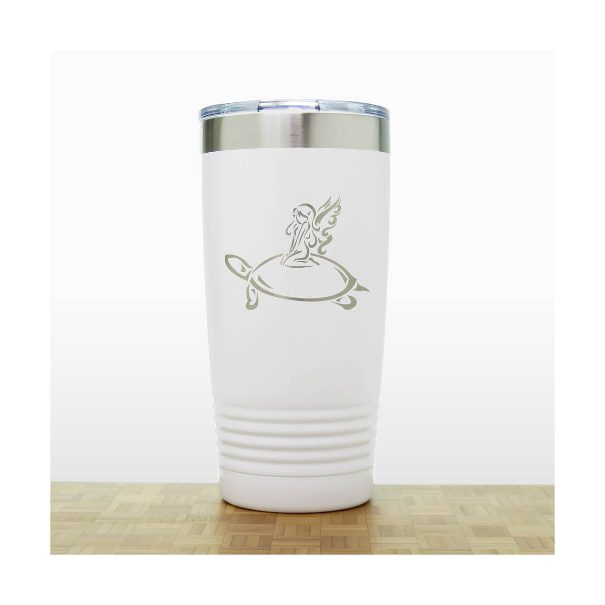 White - Fairy on a Toadstool 20 oz Insulated Tumbler - Copyright Hues in Glass