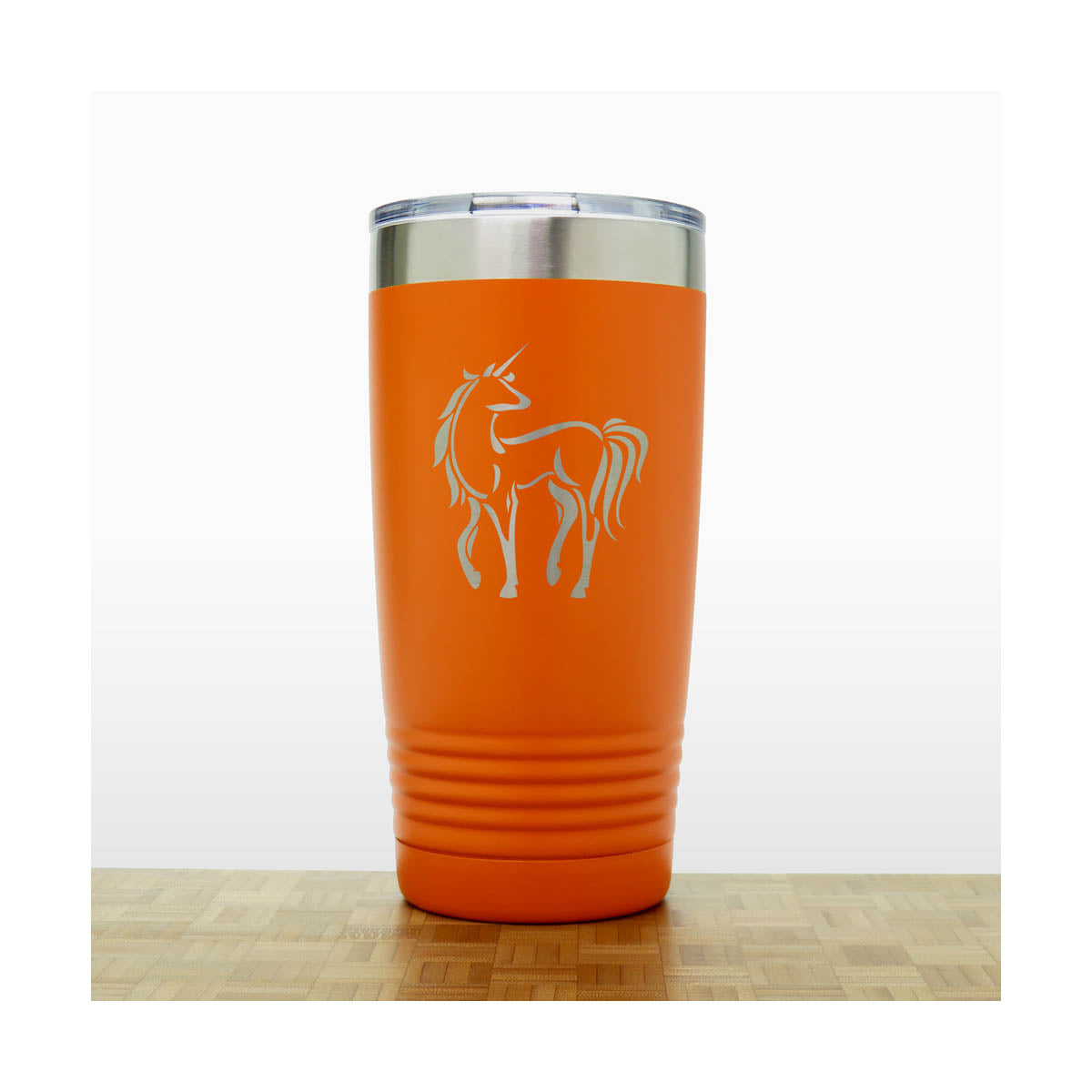 Orange - Unicorn 20 oz Insulated Tumbler - Copyright Hues in Glass