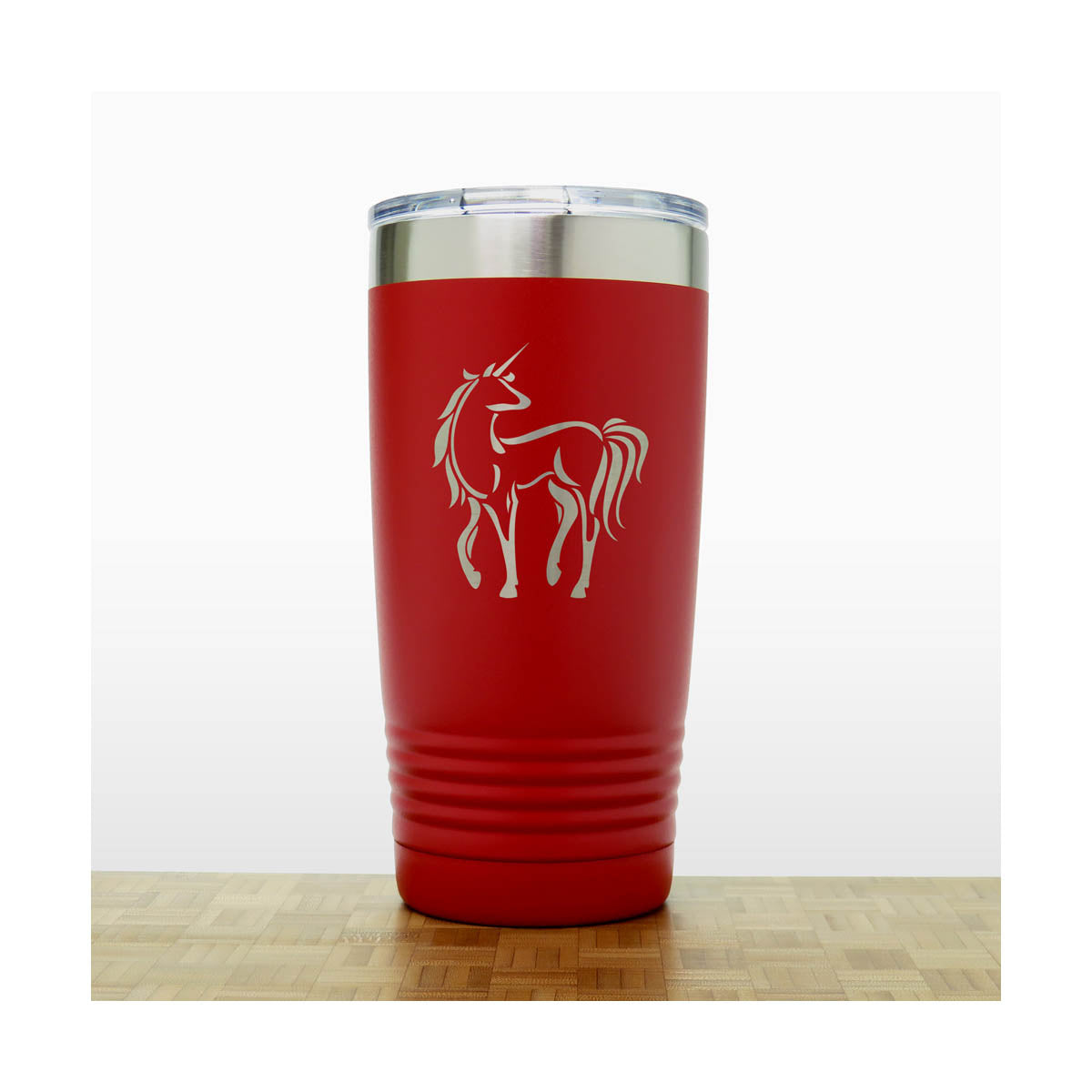 Red - Unicorn 20 oz Insulated Tumbler - Copyright Hues in Glass