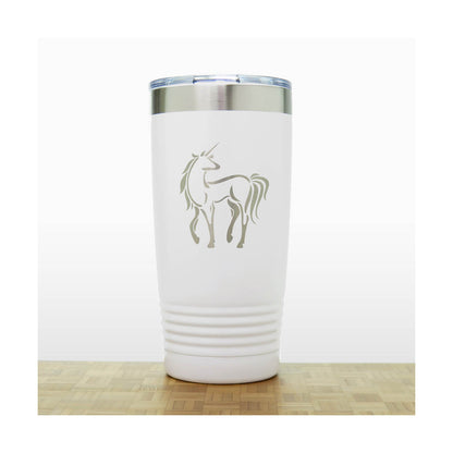 White - Unicorn 20 oz Insulated Tumbler - Copyright Hues in Glass