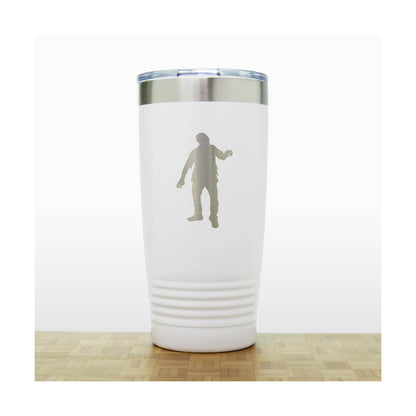 White - Zombie 20 oz Insulated Tumbler - Design 2 - Copyright Hues in Glass