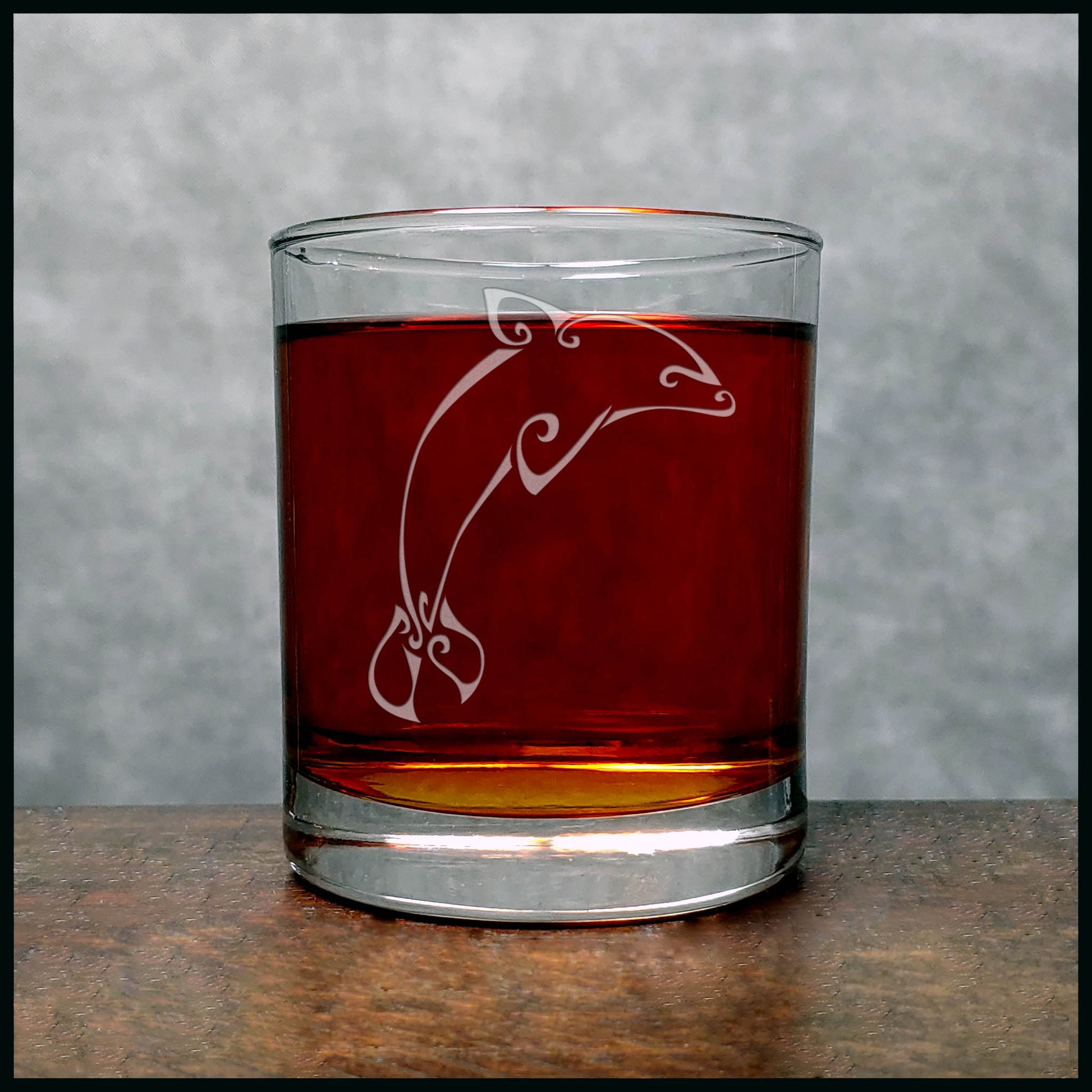 Dolphin Whisky Glass - Copyright Hues in Glass