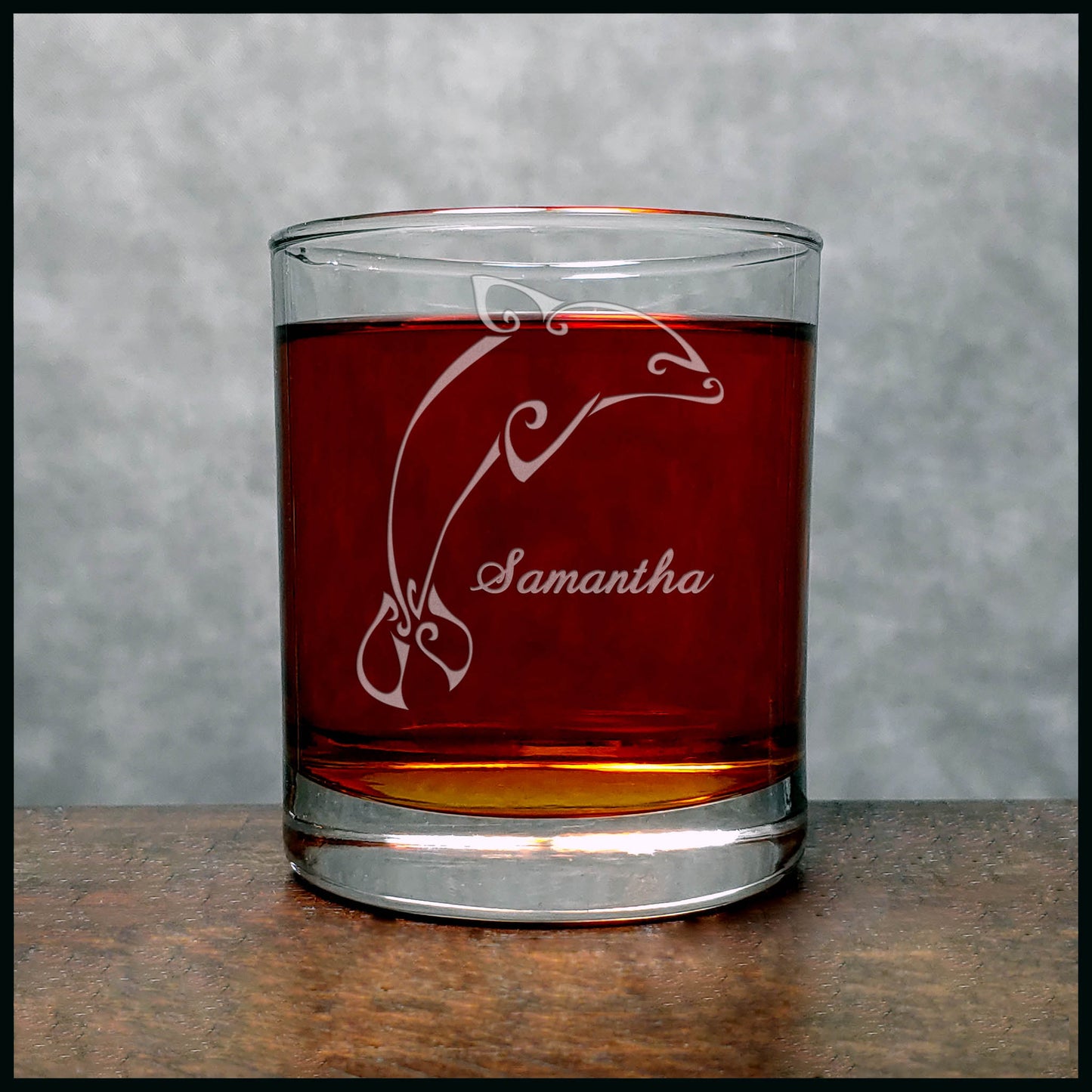 Dolphin Personalized Whisky Glass - Copyright Hues in Glass