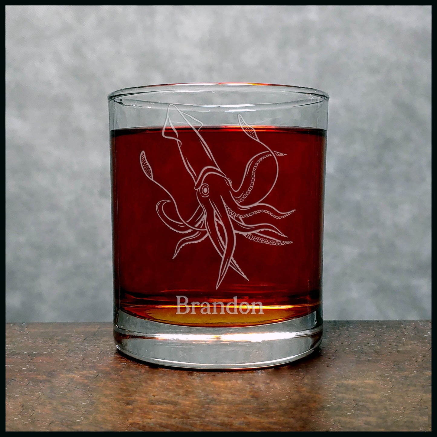 Squid Personalized Whisky Glass - Copyright Hues in Glass