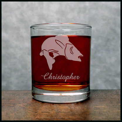 Pickerel Personalized Whisky Glass - Copyright Hues in Glass