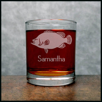 Triple Tail Fish Personalized Whisky Glass - Copyright Hues in Glass