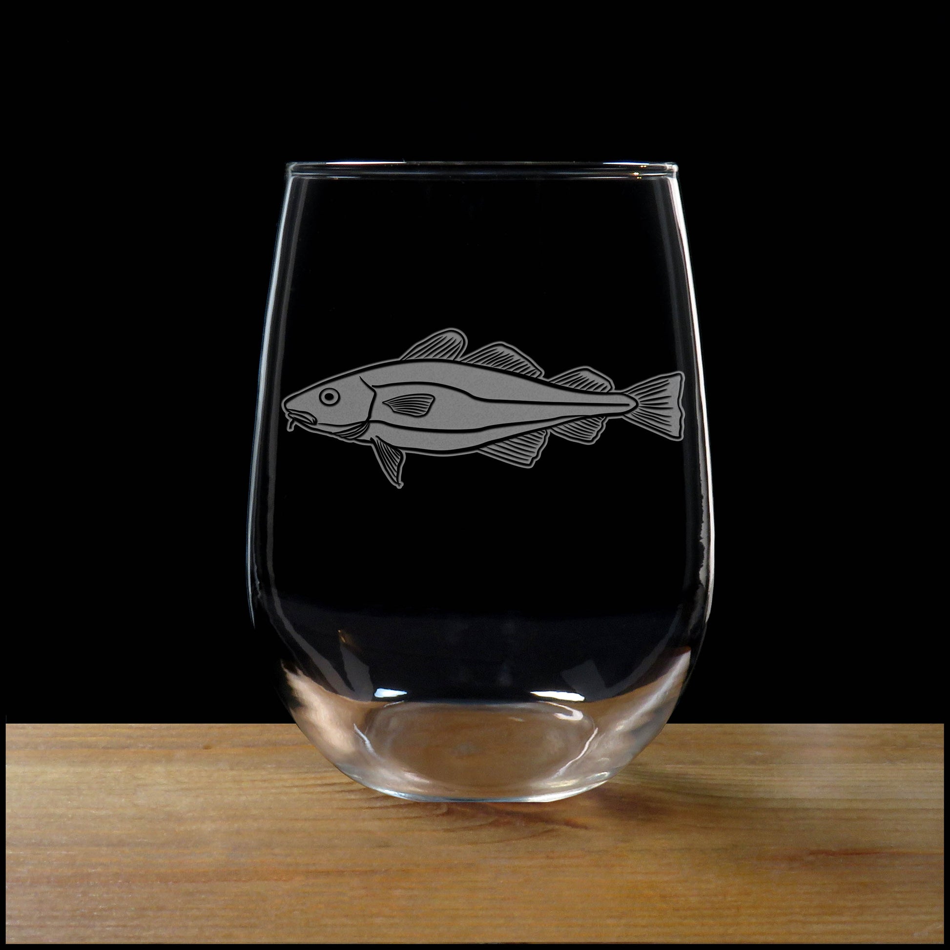 Cod Stemless Wine Glass - Copyright Hues in Glass