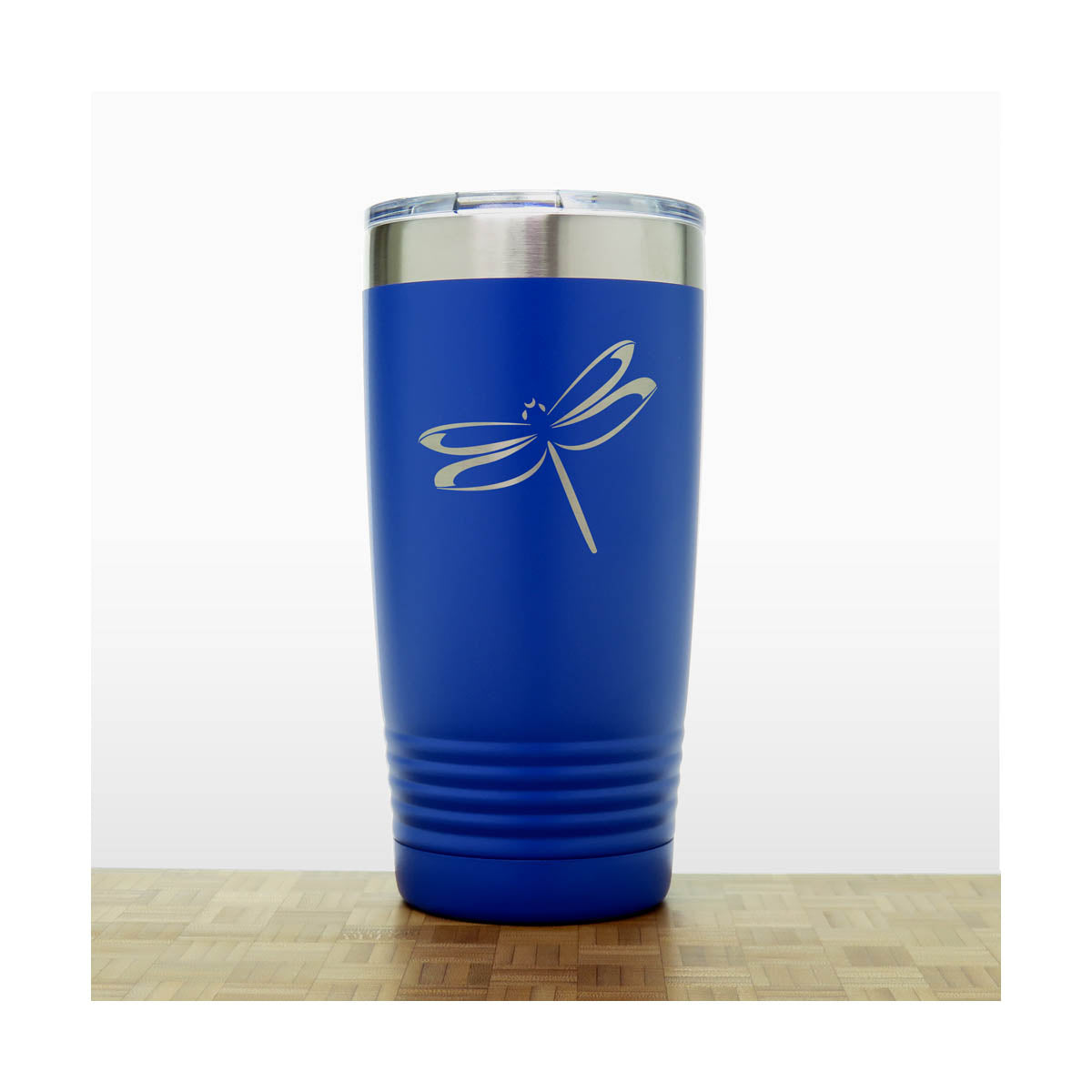 Blue - Dragonfly 20 oz Insulated Tumbler - Design 2 - Copyright Hues in Glass