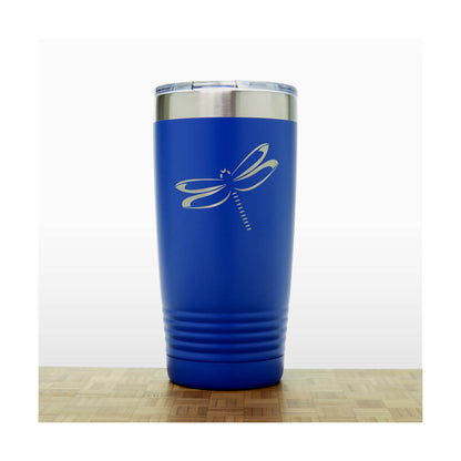 Blue - Dragonfly 20 oz Insulated Tumbler - Design 4 - Copyright Hues in Glass