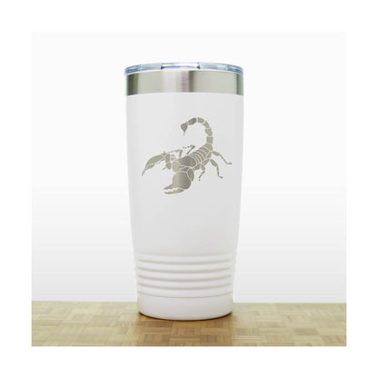 White - Scorpion 20 oz Insulated Tumbler - Copyright Hues in Glass