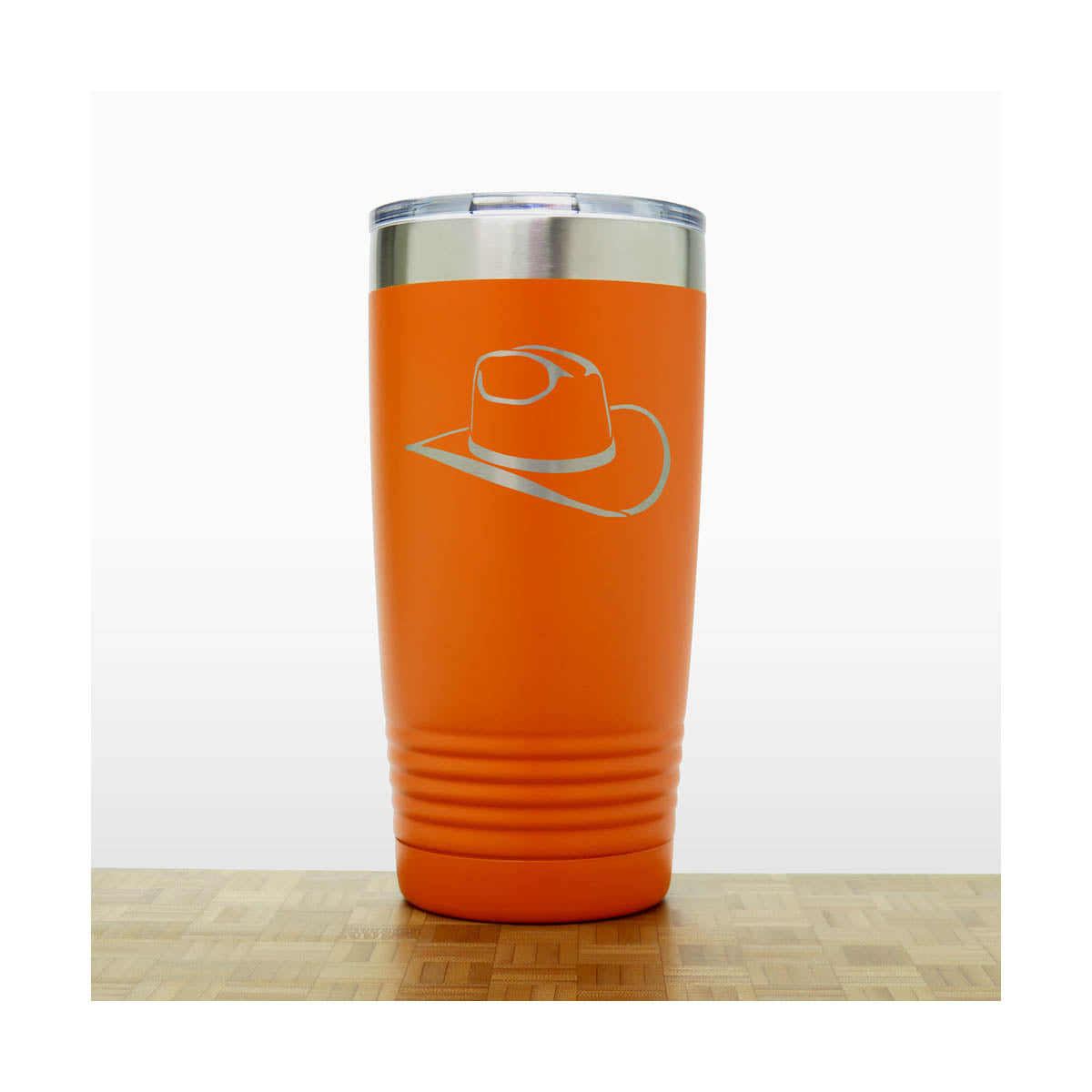 Orange - Cowboy_Hat 20 oz Insulated Tumbler - Copyright Hues in Glass