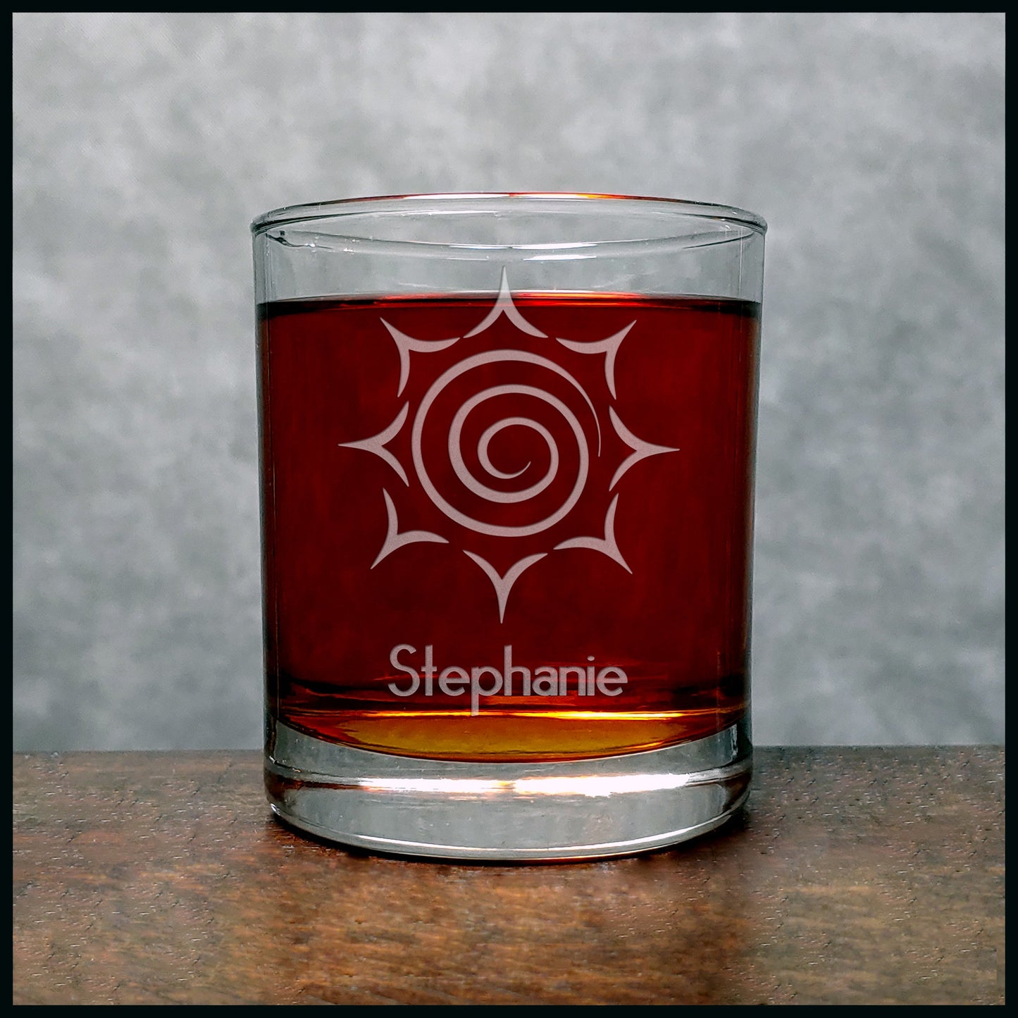 Sun Personalized Whisky Glass - Copyright Hues in Glass