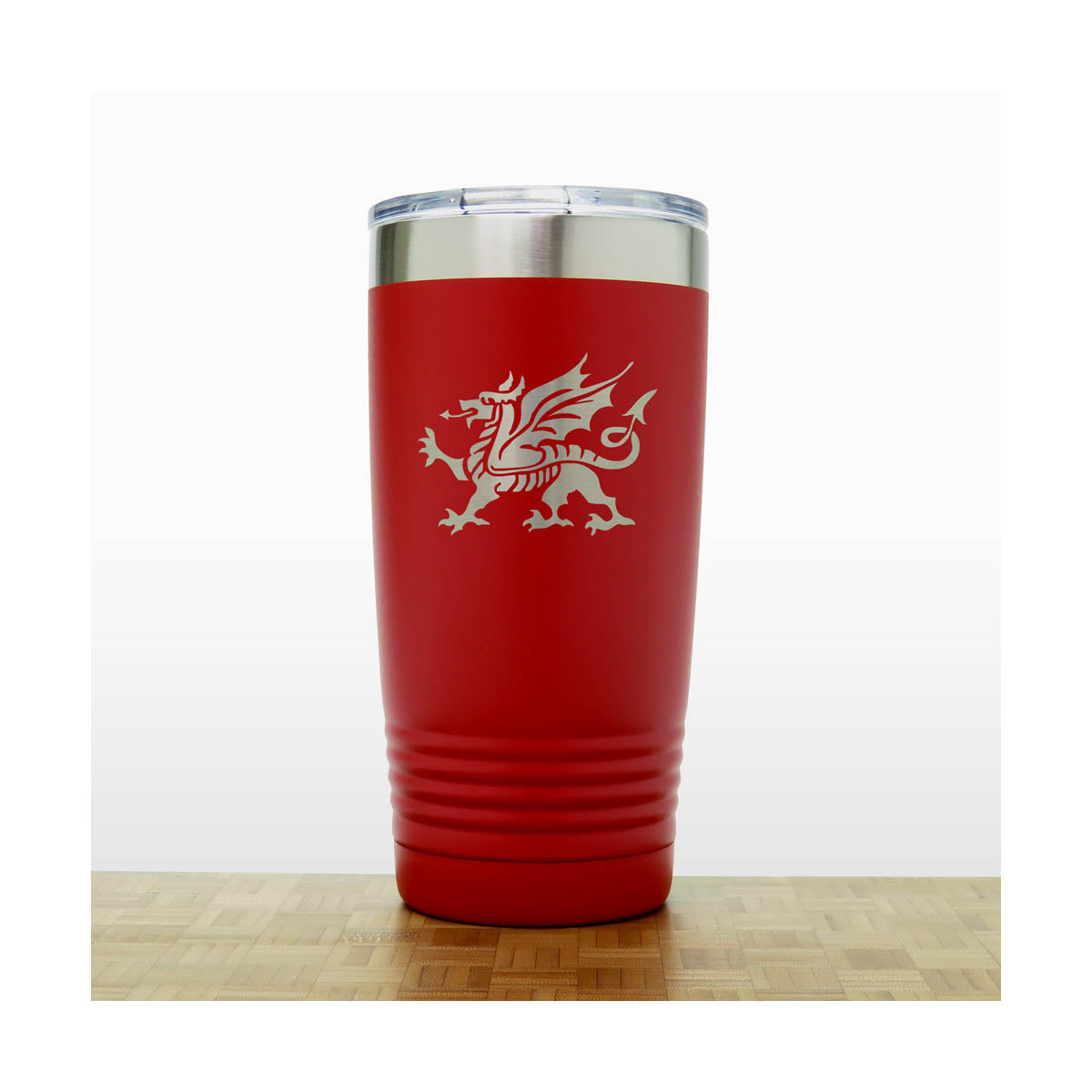 Red - Welsh Dragon 20 oz Insulated Tumbler - Copyright Hues in Glass