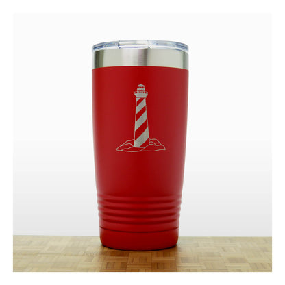 Red - Lighthouse_2 20 oz Insulated Tumbler - Copyright Hues in Glass