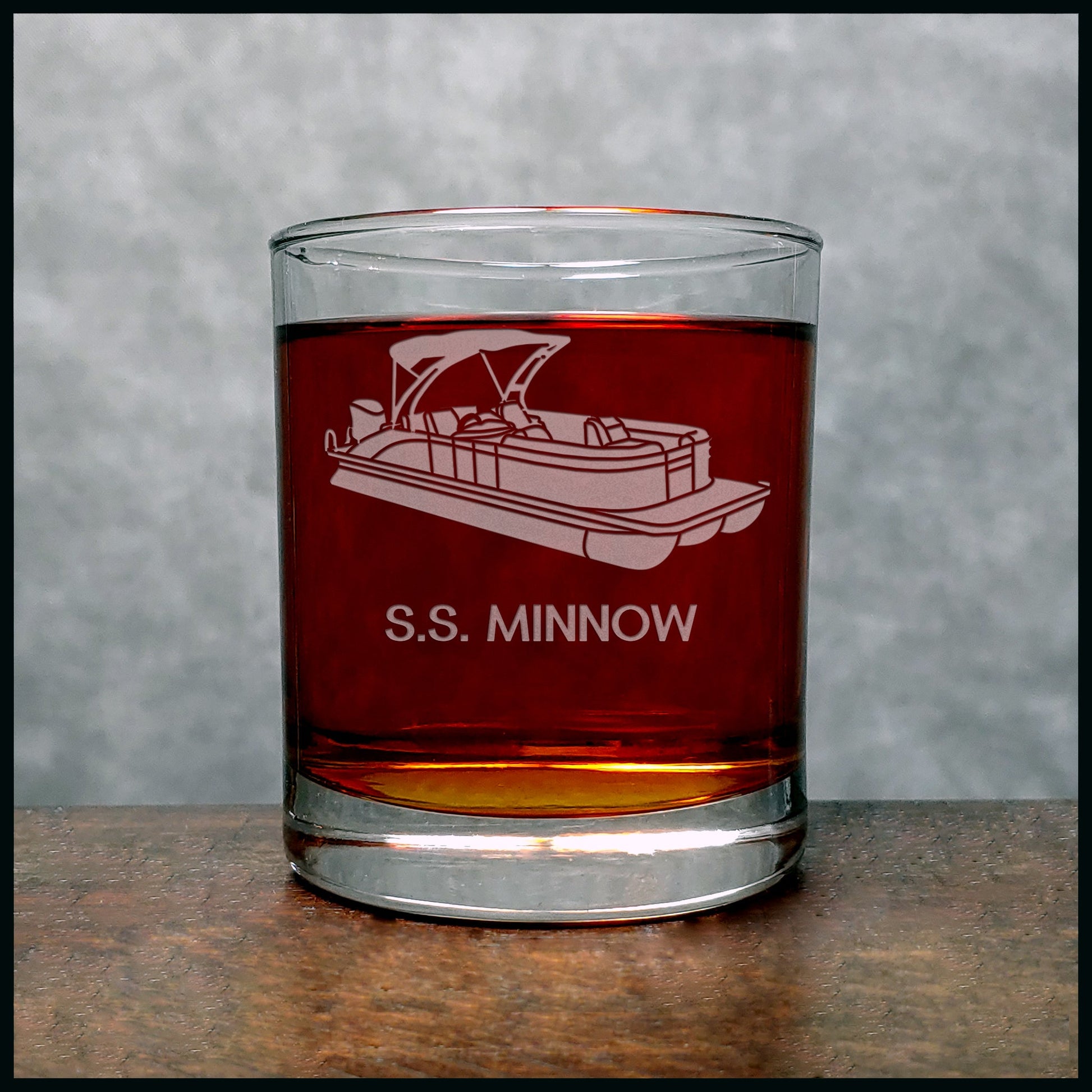 Pontoon Boat Personalized Whisky Glass - Copyright Hues in Glass