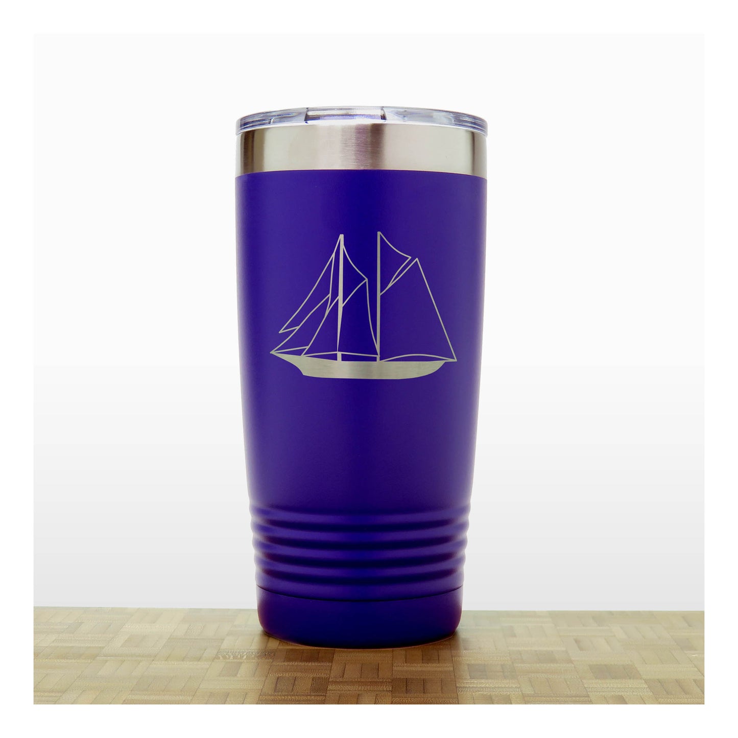 Purple - Sailing Ship 20 oz Insulated Tumbler - Copyright Hues in Glass