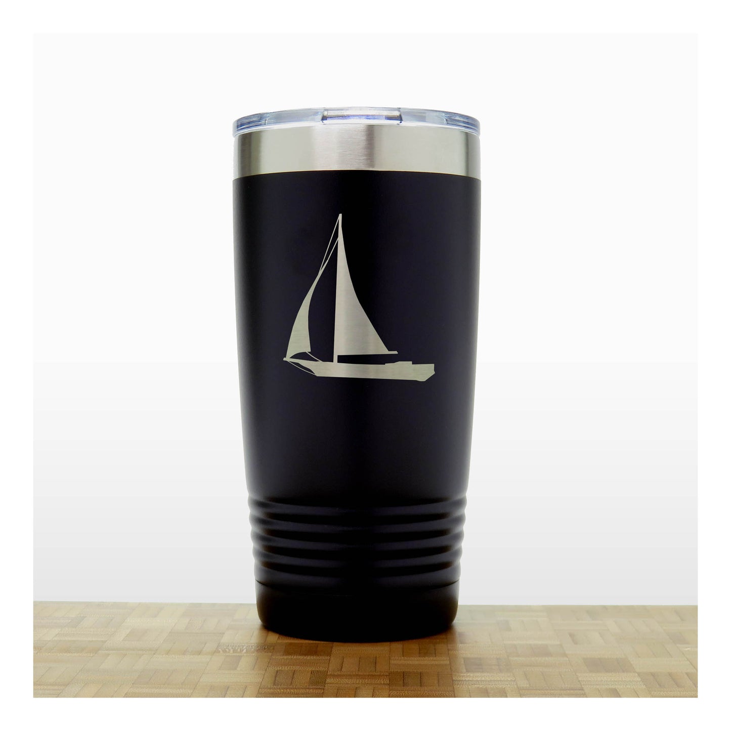 Black - Sailing_Yacht 20 oz Insulated Tumbler - Copyright Hues in Glass