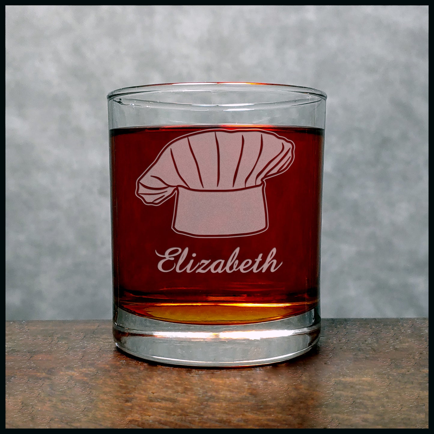 Baker's Hat Personalized Whisky Glass - Design 2 - Copyright Hues in Glass