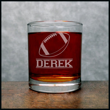 Football Player Personalized Whisky Glass - Copyright Hues in Glass