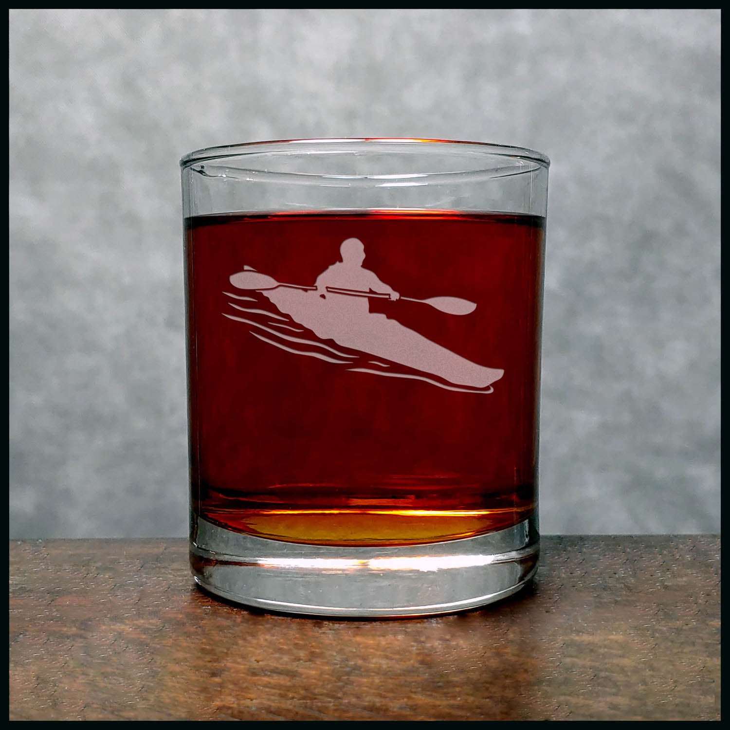 Kayak 11oz whiskey glass -copyright Hues in Glass