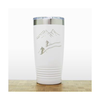 White - Skiers 20 oz Insulated Tumbler - Copyright Hues in Glass