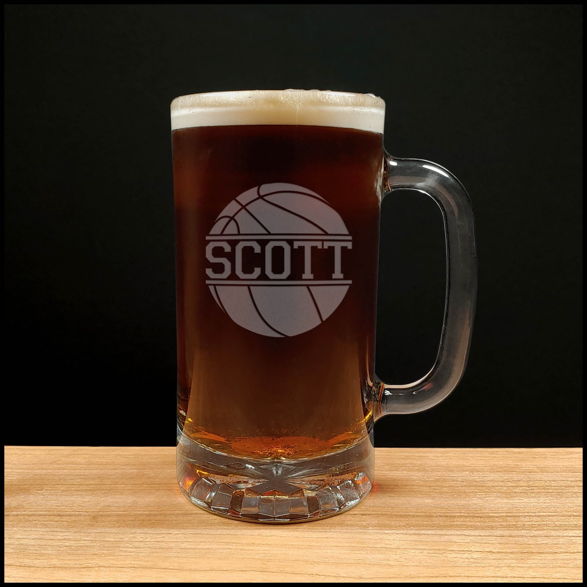 Basketball Player Beer Mug - Copyright Hues in Glass