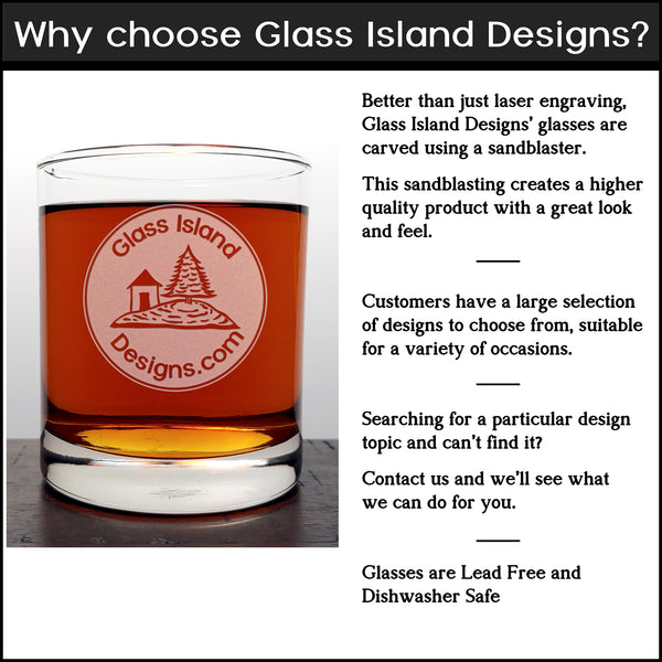 Fist Engraved 11oz Whiskey Glass - Design 2 - Free Personalization
