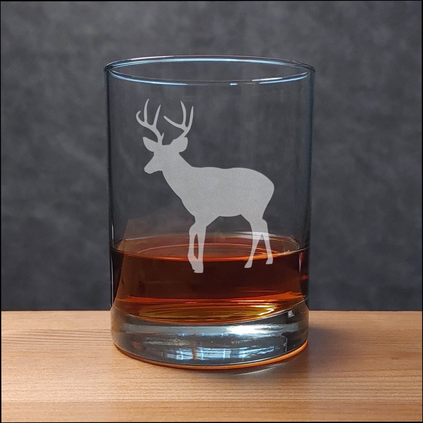 Deer 13 oz Whiskey Glass - Design 6 - Copyright Hues in Glass