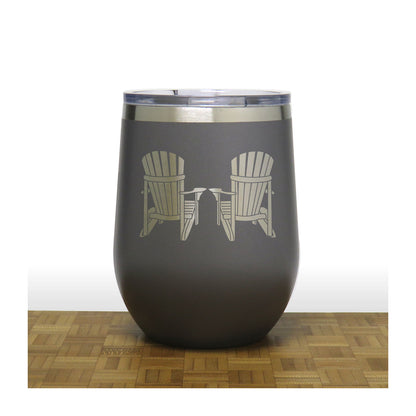 Adirondack Grey 12 oz Insulated Wine Tumbler - Copyright Hues in Glass